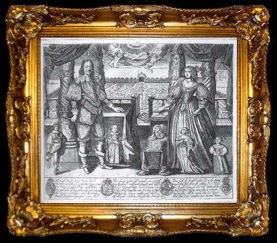 framed  unknow artist Charles i and Henrietta Maria and their children, ta009-2